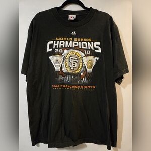 San Francisco Giants World Series Champs 2010 T Shirt Men’s Size L Majestic